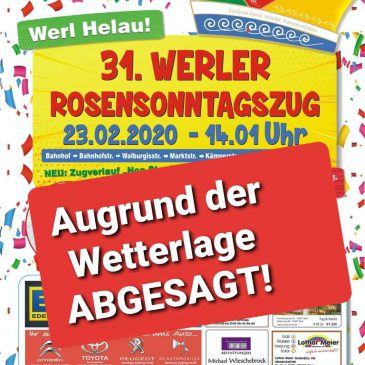 Rosensonntagsumzug in Werl fällt aus