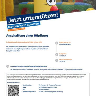 Crowd-Funding zum Kauf einer neuen Hüpfburg