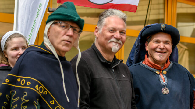 Zeitreise 2019. 525-jähriges Jubiläum der St. Sebastianus Schützenbruderschaft Werl am 04.05.2019. an der Schlossruine. Foto: Thomas Nitsche