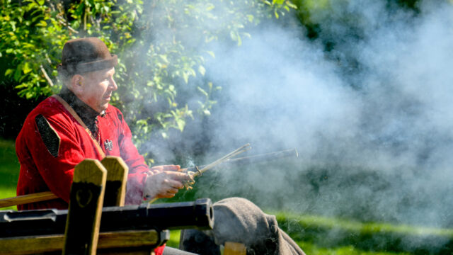 Zeitreise 2019. 525-jähriges Jubiläum der St. Sebastianus Schützenbruderschaft Werl am 04.05.2019. an der Schlossruine. Foto: Thomas Nitsche